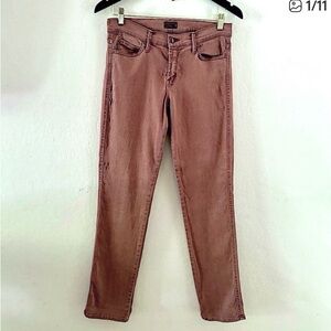 Mother Rascal POP Slim Straight Brown Jeans Size 30 High Rise